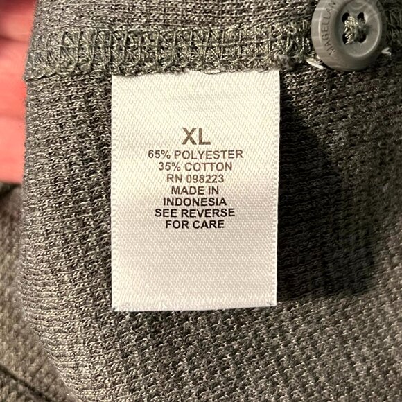 Magellan Outdoors Grey Classic Fit Waffle-Knit Thermal Long-Sleeve Henley SZ XL - Picture 4 of 7